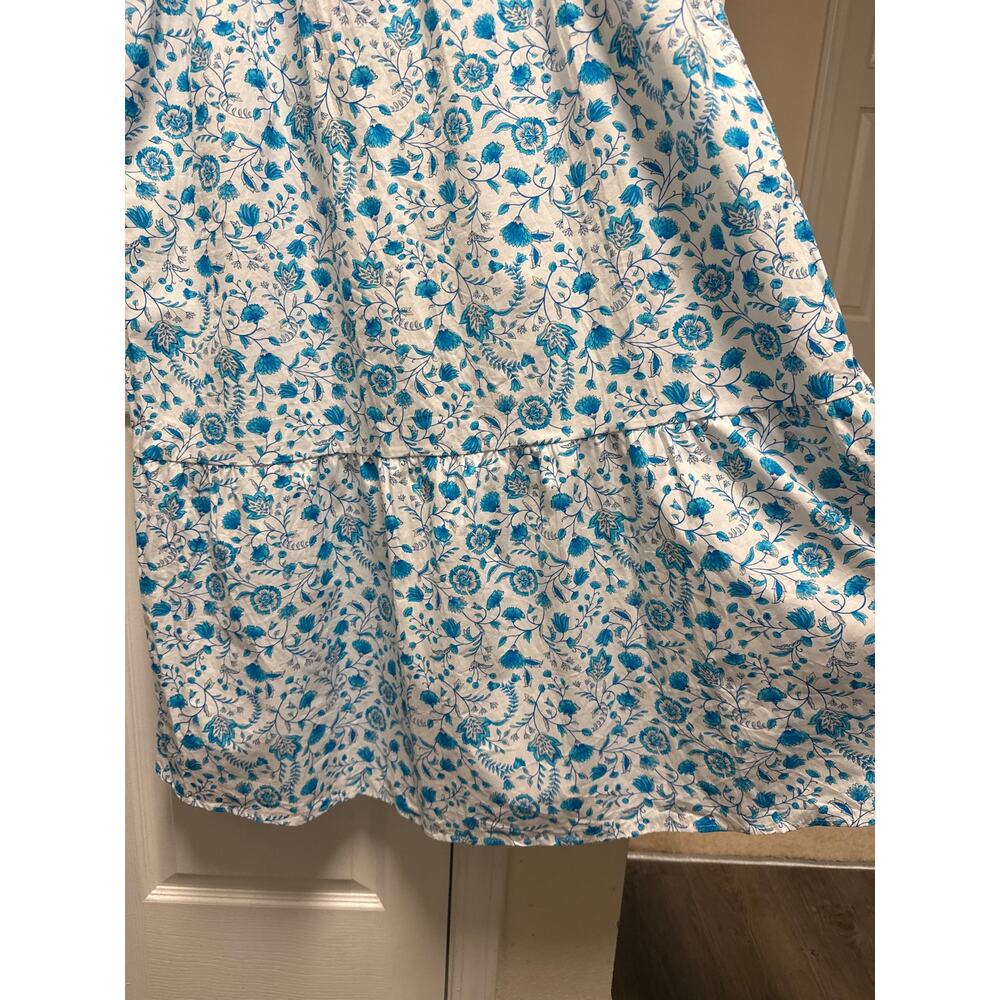Draper James White Cotton Floral Poplin Tiered Midi Cottagecore Dress Size XL - Picture 7 of 10